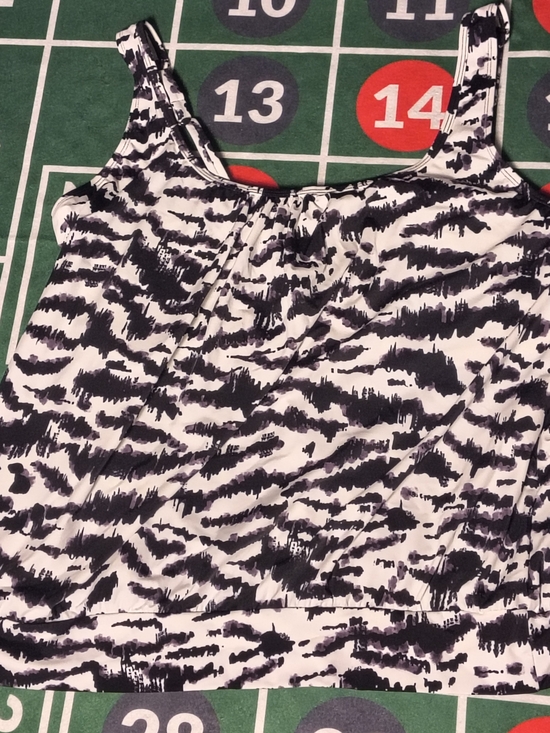 Swim Solutions Other - NWT Swim Solutions Tankini Top 22W Black White Zebra Underwire Plus Swim
